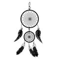 Indian black dream catcher vectorÃâÃÂ dreamcatcher tattoo on white background